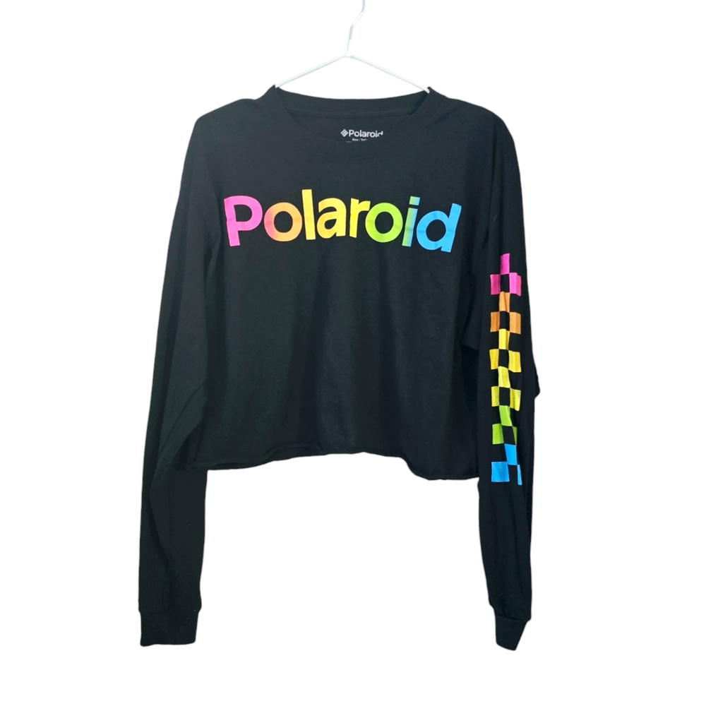 Vintage Polaroid Long-Sleeve cropped top | Vintage Style Shirt | Size Large